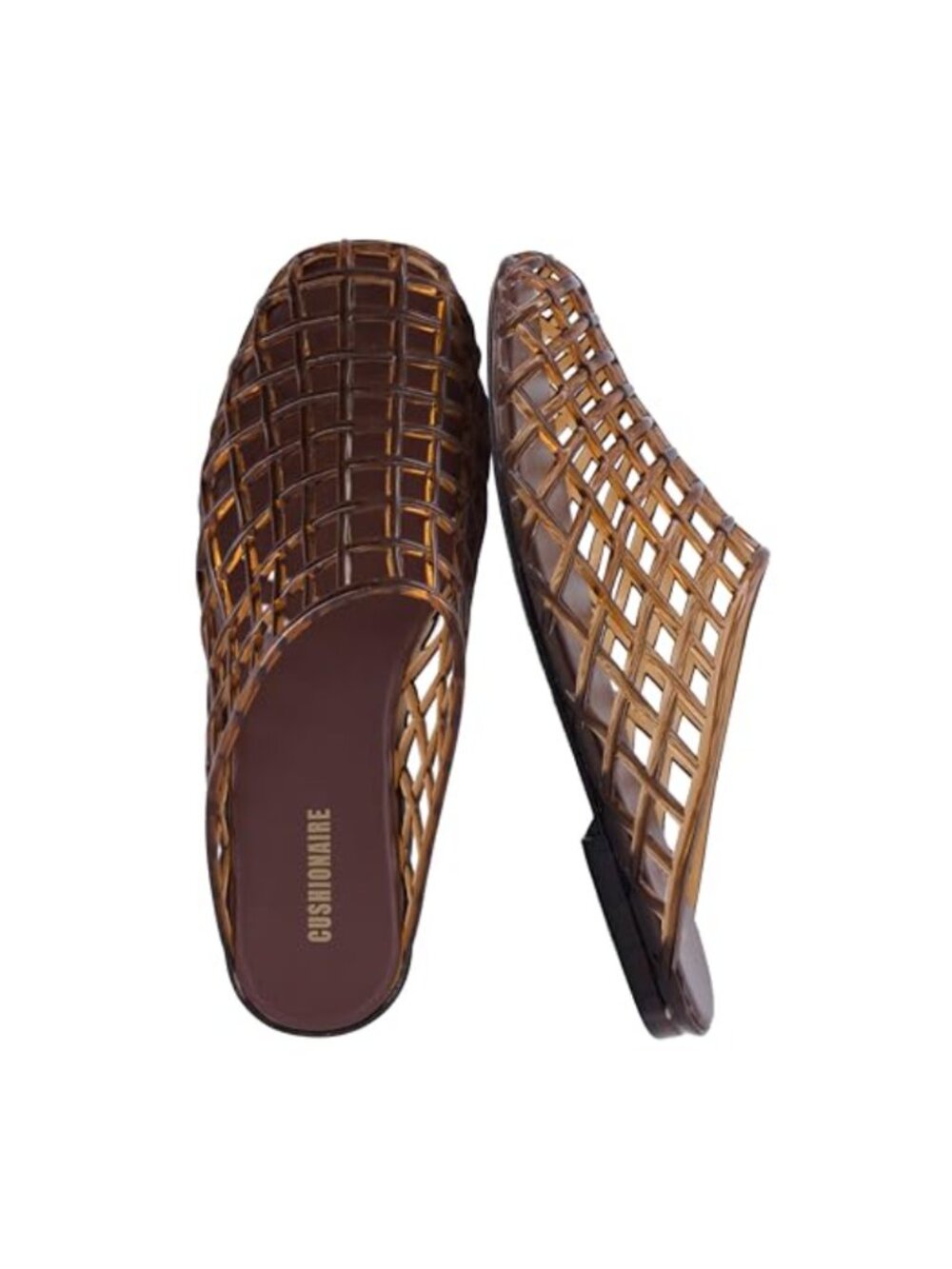 Jelly Flats Slip On Woven Closed Toe Lightweight Mules Cushioned Comfort